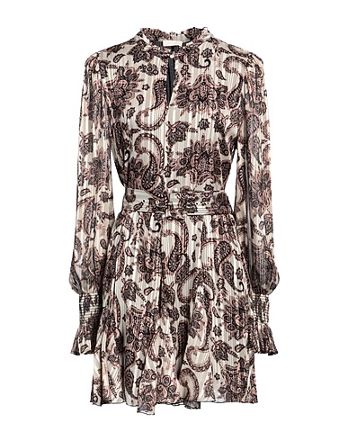 LIU •JO Short dress Beige 98% Polyester, 2% Metallic Polyester