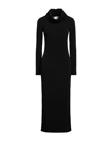 VIRNA DRÒ Long dress Black 94% Polyester, 6% Elastane