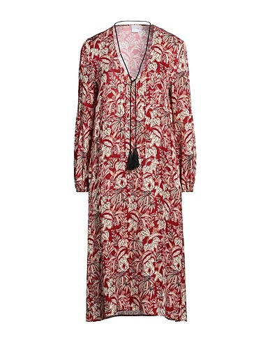 MERCI ITALIA Midi dress Brick 100% Viscose