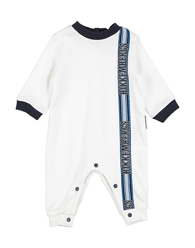 BIKKEMBERGS Baby jumpsuit  White 95% Cotton, 5% Elastane