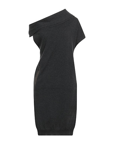 BRUNELLO CUCINELLI Kurzes Kleid Grau 100% Kaschmir, Messing