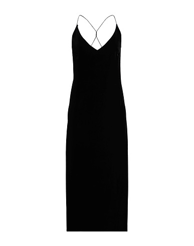 ROSSO Long dress Black 98% Polyester, 2% Elastane