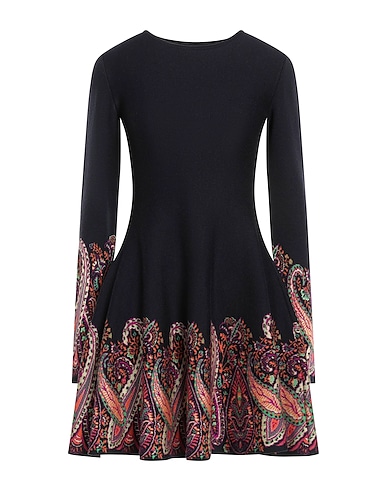 ETRO Short dress Midnight blue 65% Wool, 14% Viscose, 14% Silk, 7% Nylon