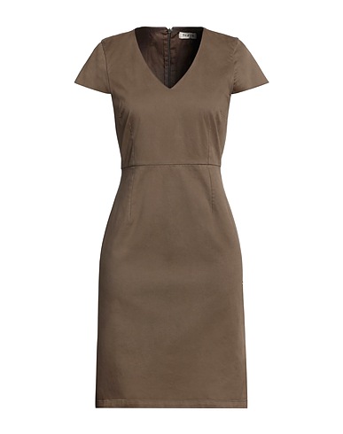 AT.P.CO Kurzes Kleid Khaki 97% Baumwolle, 3% Elastan