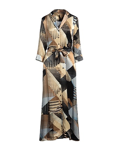 MANILA GRACE Long dress Beige 100% Viscose