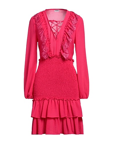 LIU •JO Kurzes Kleid Fuchsia 98% Polyester, 2% Elastan, Polyamid, Viskose, Baumwolle