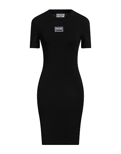 VERSACE JEANS COUTURE Short dress Black 95% Cotton, 5% Elastane
