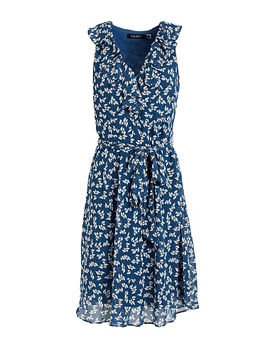 LAUREN RALPH LAUREN Midi dress Slate blue 100% Recycled polyester