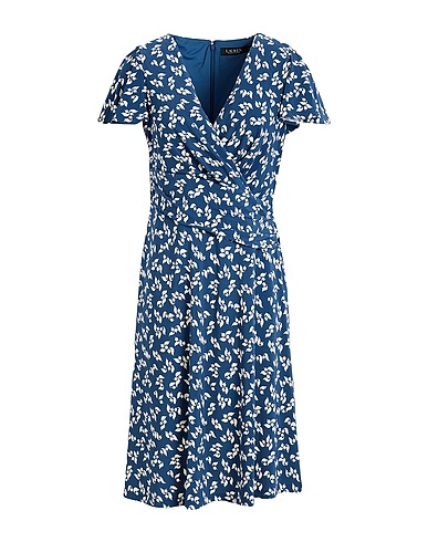 POLO RALPH LAUREN Midi dress Slate blue 95% Recycled polyester, 5% Elastane