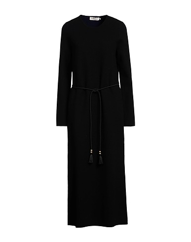 TORY BURCH Long dress Black 48% Wool, 26% Viscose, 16% Polyester, 10% Nylon