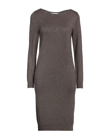 JIJIL Sheath dress Dark brown 38% Viscose, 30% Polyamide, 26% Polyester, 6% Metallic fiber