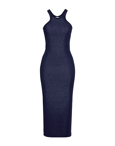 SPORTMAX Midi dress Navy blue 78% Viscose, 12% Metallic fiber, 10% Polyamide