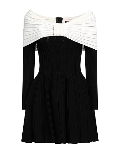 BALMAIN ミニワンピース・ドレス ブラック レーヨン 88% / ポリエステル 12% / ナイロン