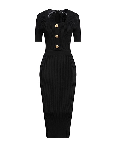 BALMAIN Midi dress Black 83% Viscose, 17% Polyamide