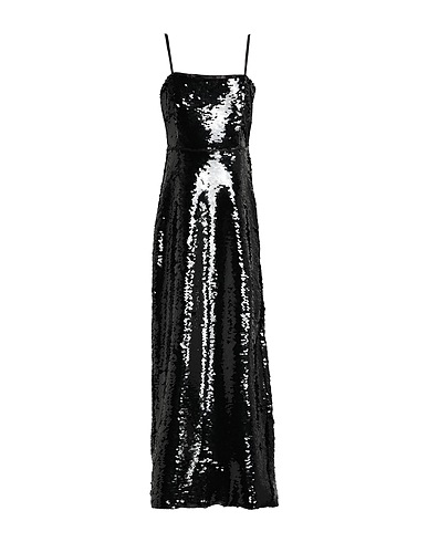 FEDERICA TOSI Long dress Black 92% Polyester, 8% Elastane