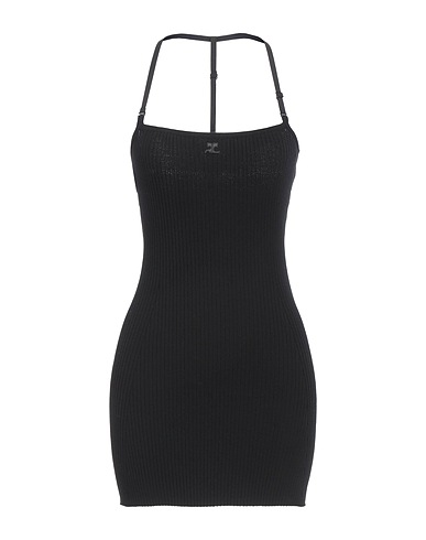COURRÈGES Sheath dress Black 70% Viscose, 30% Polyester