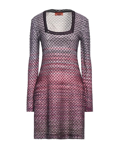 MISSONI Short dress Mauve 85% Viscose, 8% Polyester, 5% Polyamide, 2% Metal