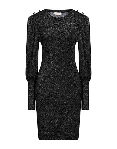 LIU •JO Sheath dress Black 70% Viscose, 19% Polyester, 11% Metallic Polyester, Polyamide, Elastane