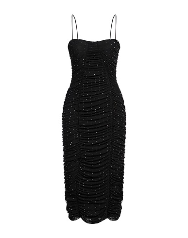 ROTATE BIRGER CHRISTENSEN Midi dress Black 95% Polyester, 5% Elastane