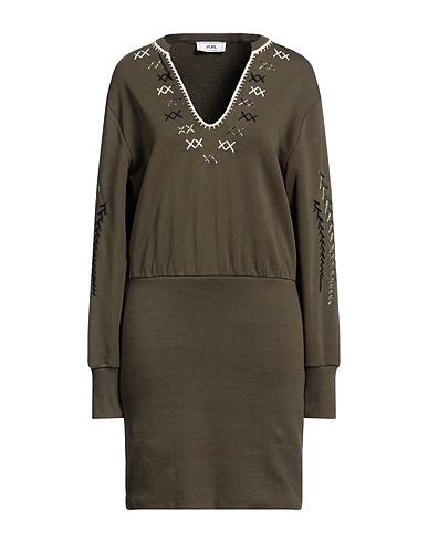 JIJIL Sheath dress Military green 88% Cotton, 12% Polyester