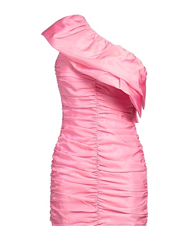 ROTATE BIRGER CHRISTENSEN One-shoulder dress Pink 85% Acetate, 15% Polyamide