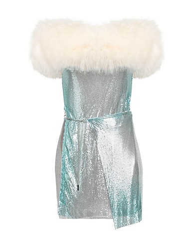POSTER GIRL Sheath dress Turquoise 100% Aluminium, Polyester