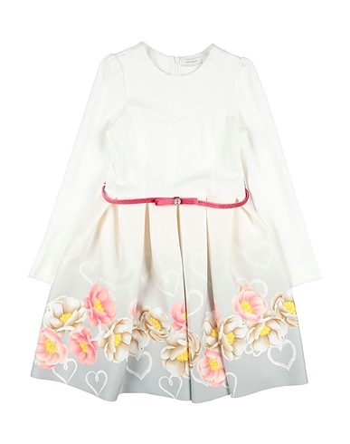 MONNALISA Dress White 79% Viscose, 18% Polyamide, 3% Elastane, Polyester