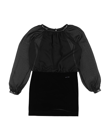 MONNALISA Dress Black 90% Polyester, 10% Elastane, Polyurethane resin