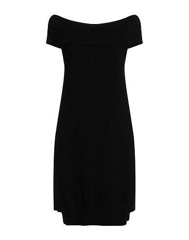 SEMICOUTURE Vestito corto Nero 80% Lana, 20% Poliammide
