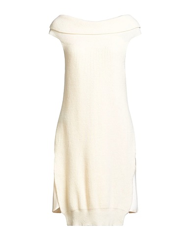 SEMICOUTURE Vestito corto Avorio 80% Lana, 20% Poliammide