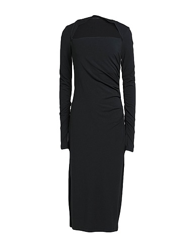 HELMUT LANG Midi dress Black 45% Cotton, 45% Modal, 10% Elastane