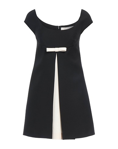 VALENTINO GARAVANI Short dress Black 65% Virgin Wool, 35% Silk