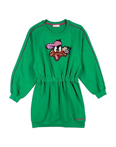 MONNALISA Dress Green 85% Cotton, 15% Polyester