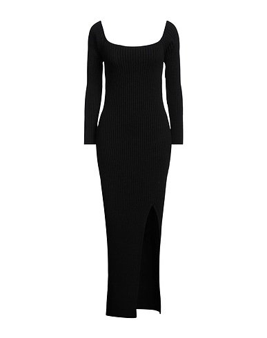 OTTOD'AME Long dress Black 45% Viscose, 25% Wool, 25% Polyamide, 5% Cashmere