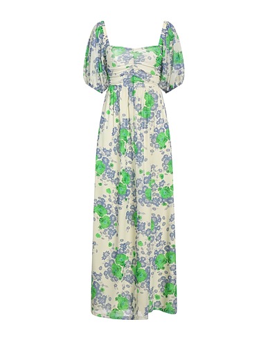 GANNI Long dress Ivory 91% Polyamide, 9% Elastane