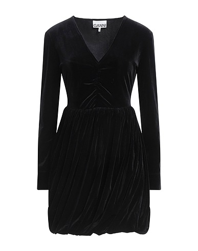 GANNI Short dress Black 94% Polyester, 6% Elastane