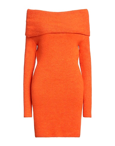 AKEP Sheath dress Orange 57% Acrylic, 29% Polyamide, 7% Viscose, 7% Wool