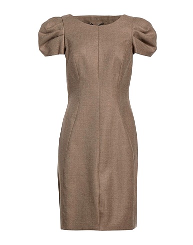 ERMANNO SCERVINO Sheath dress Khaki 80% Wool, 20% Silk