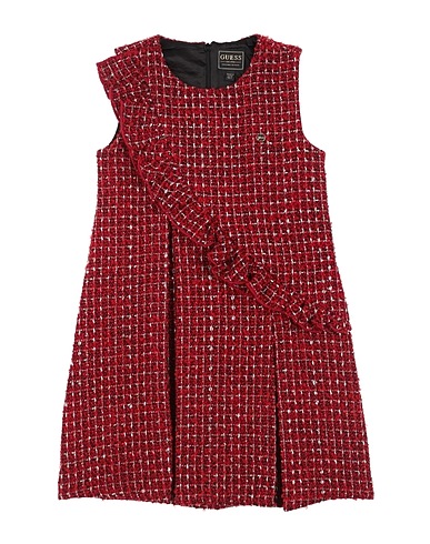 GUESS Dress Red 91% Synthetic fibers, 6% Cotton, 2% Wool, 1% Metallic fiber