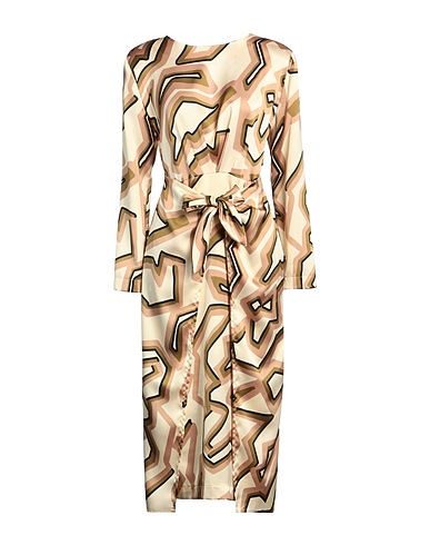 MÊME ROAD Midi dress Beige 100% Polyester