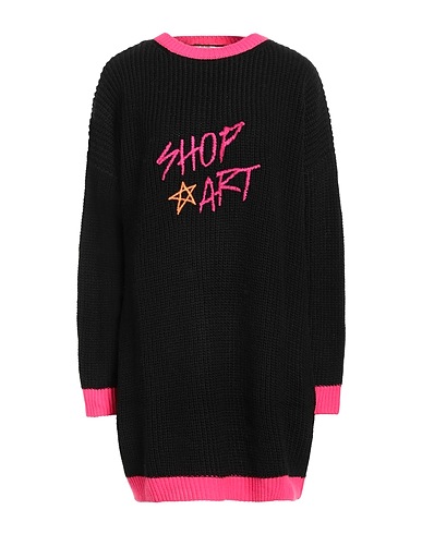 SHOPART Short dress Black 74% Acrylic, 26% Polyester