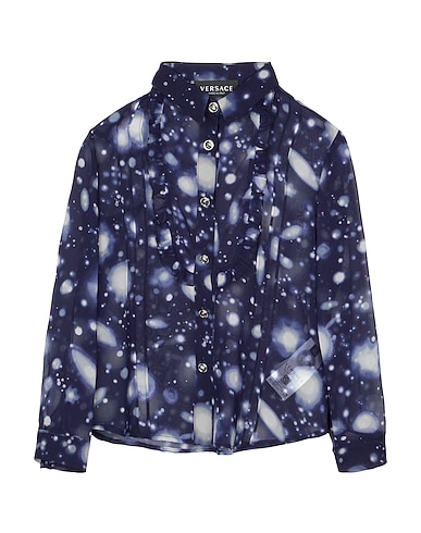 VERSACE YOUNG Patterned shirts & blouses Midnight blue 100% Silk