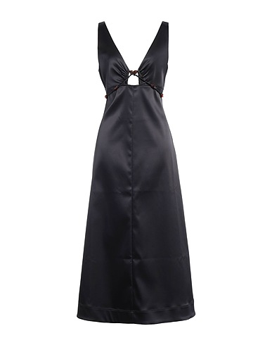 GANNI Elegant dress Black 91% Polyester, 9% Elastane