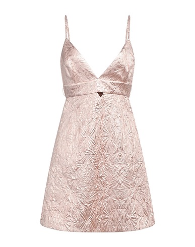 PINKO Short dress Rose gold 51% Polyester, 22% Metallic fiber, 14% Viscose, 13% Polyamide