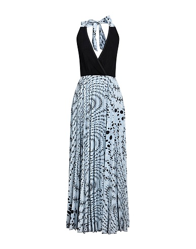 BEATRICE .B Long dress Sky blue 100% Polyester, Acetate, Silk