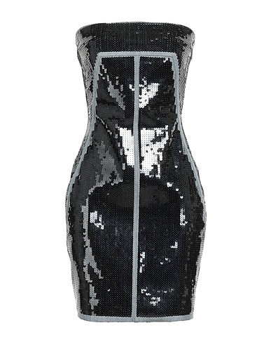 RICK OWENS Denim dress Black 91% Cotton, 6% Elastomultiester, 3% Rubber, Nylon, Polyester