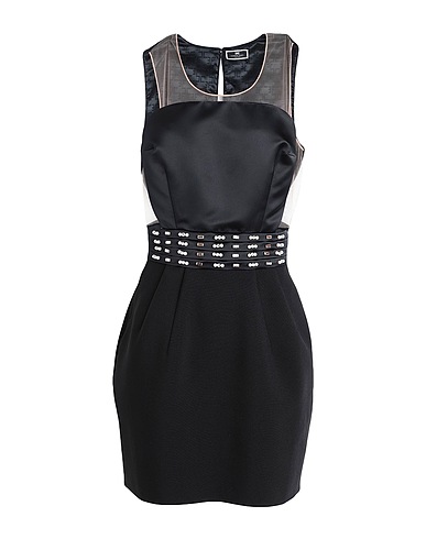 ELISABETTA FRANCHI 미니 원피스 NERO 100% 폴리에스테르, 엘라스테인
