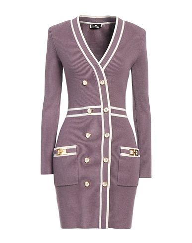 ELISABETTA FRANCHI Sheath dress Mauve 65% Viscose, 28% Polyester, 7% Polyamide