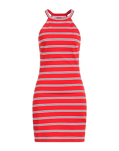 TOMMY JEANS Sheath dress Red 68% Polyester, 30% Viscose, 2% Elastane