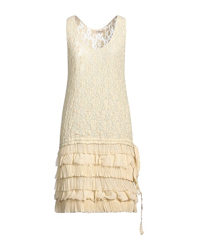 ERMANNO SCERVINO Midi dress Beige 80% Cotton, 15% Polyamide, 5% Elastane